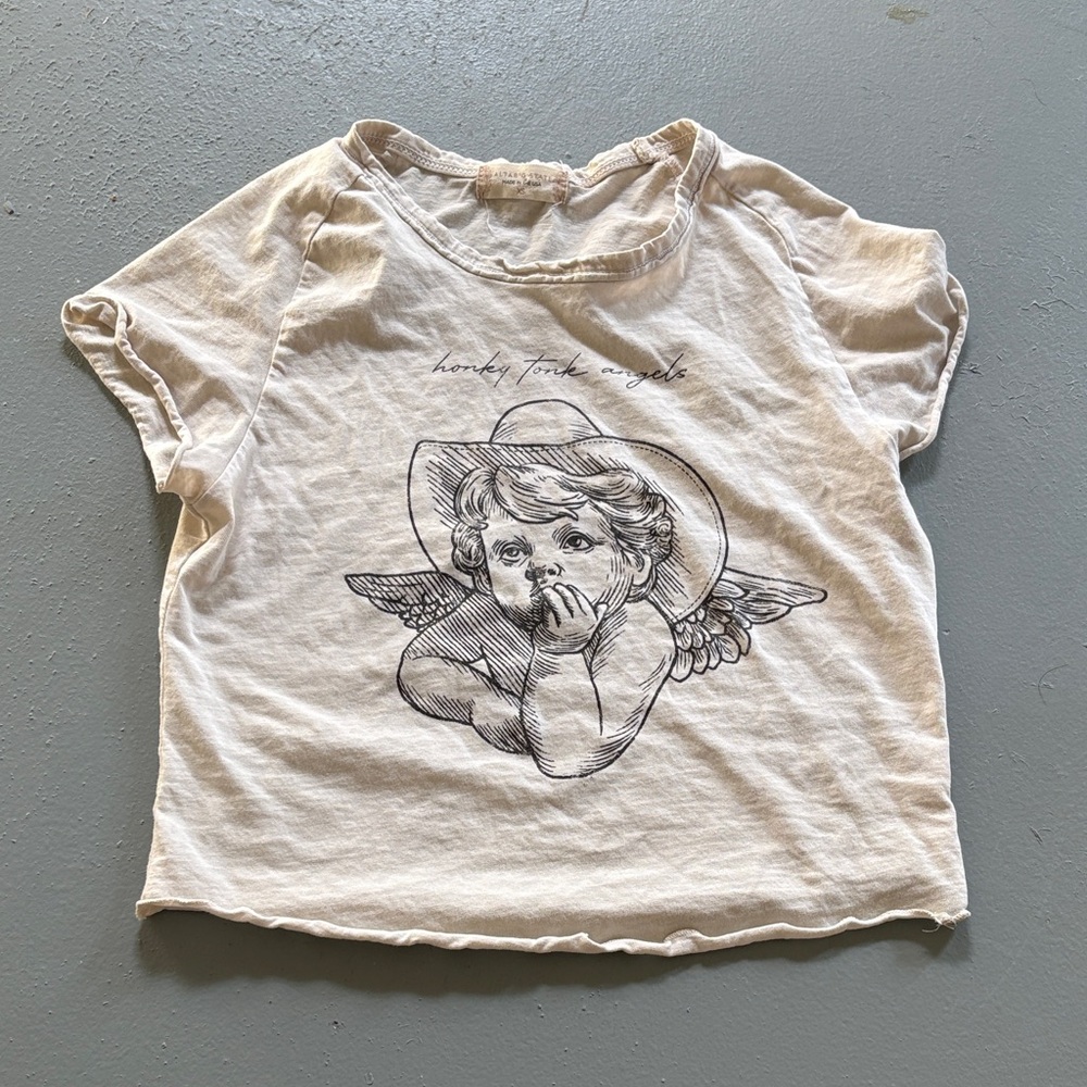 Altered State Baby Cropped Tee Honky Tonk Angel - Y2K